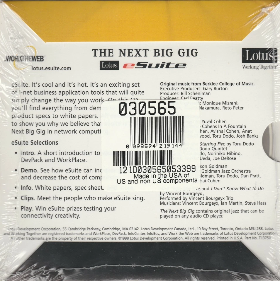 Lotus eSuite ~ The Next Big Gig  ~ CD-ROM - Image 2 of 2