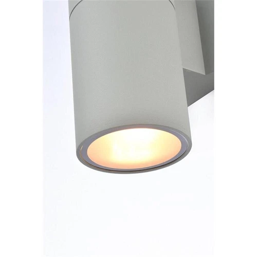 Living District Raine 1-Light Modern Aluminum Outdoor Wall Light - Silver - Picture 4 of 6