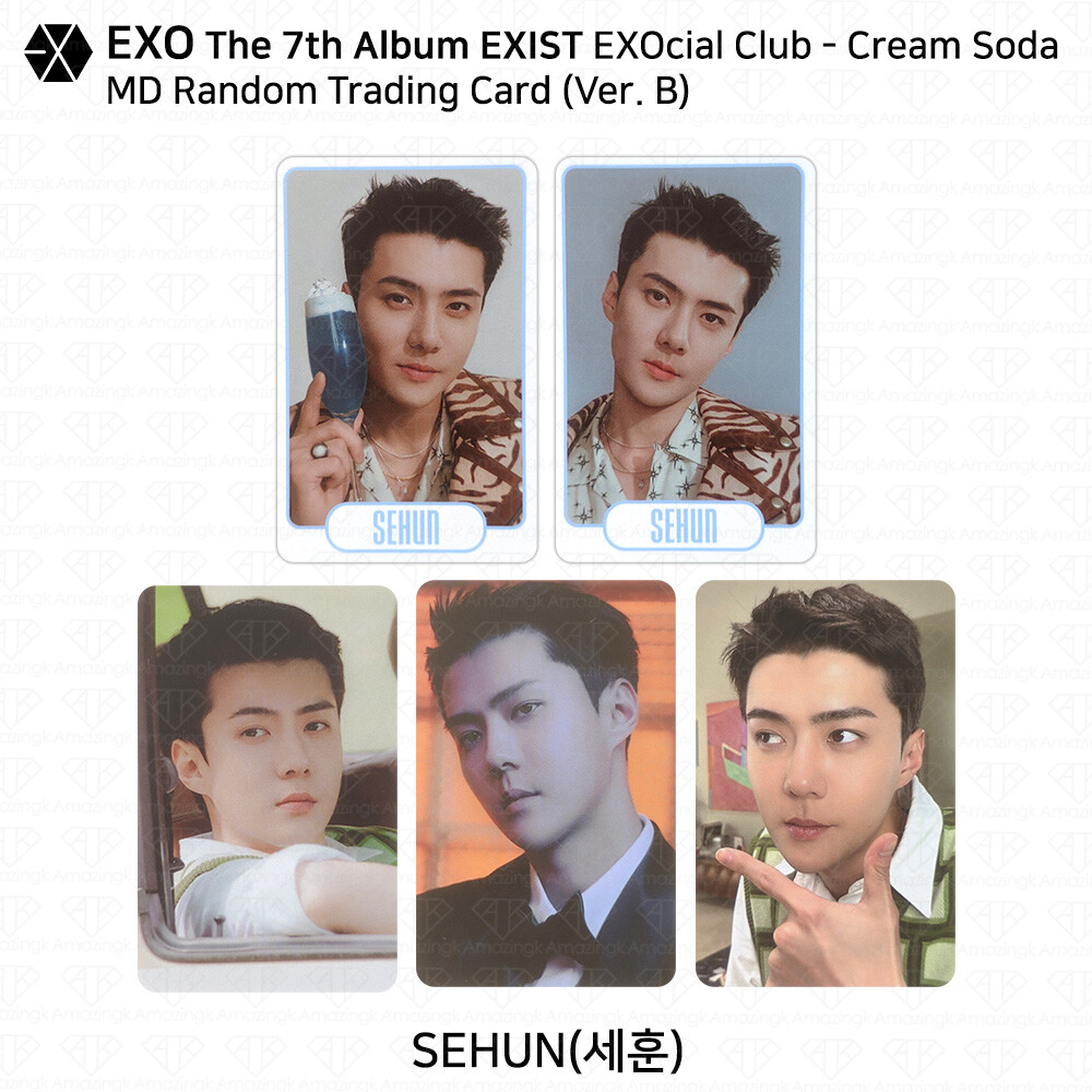 EXO 7th Album EXIST EXOcial Club Cream Soda MD Random Trading Card