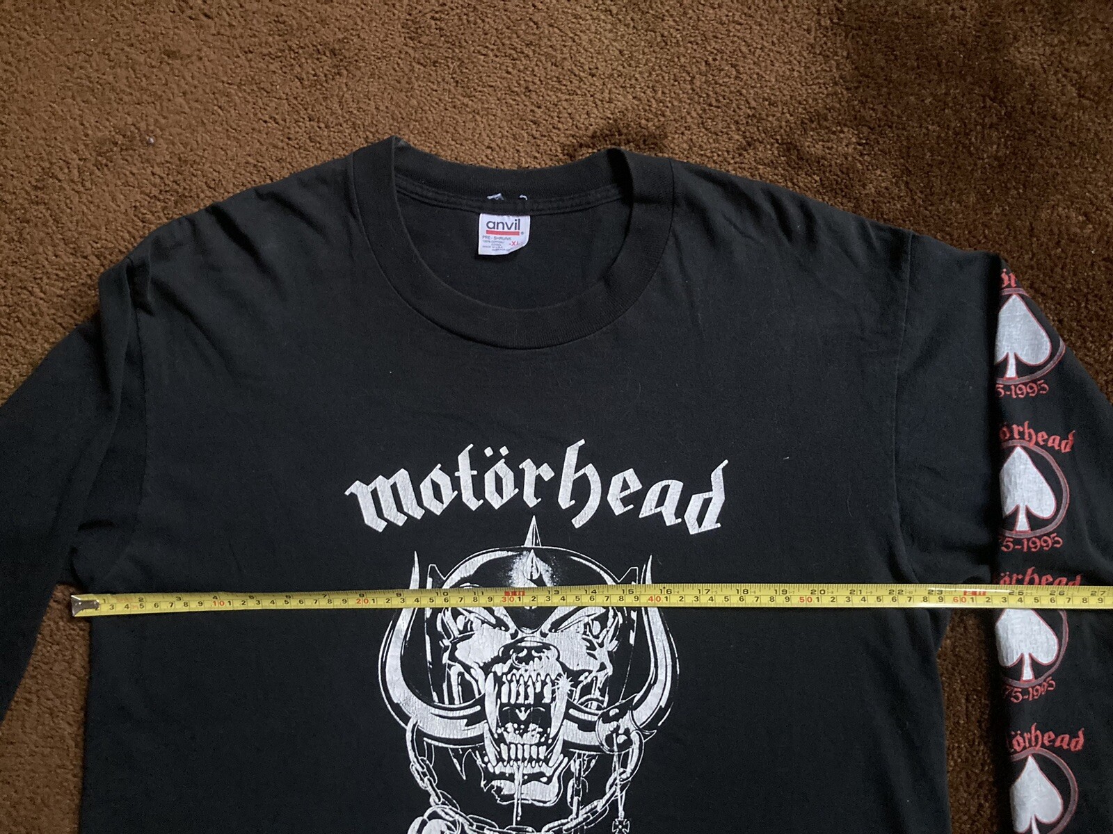 Motörhead 20th Anniversary  Tour 1995 Sacrifice Concert Long Sleave Shirt Lemmy