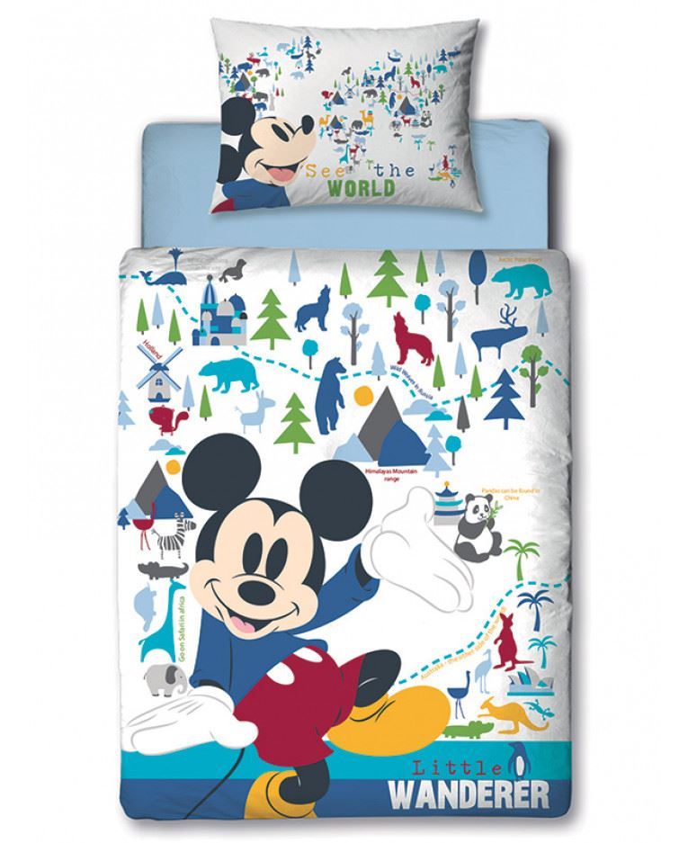 Disney Mickey Mouse Wanderer Junior Duvet Cover And Pillowcase Set