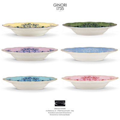 Richard Ginori Oriente Italiano - Set 6 Geschirr Suppenteller CM 24 /Inch 9.44
