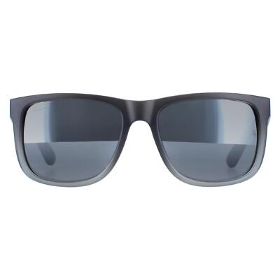 Ray-Ban Sonnenbrille Justin 4165 852/88 Gummi grau silber verspiegelt Farbverlauf groß