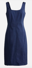J.Crew $138 Womens Fitted Lightweight Chino Dress Navy Size 00 BP792 Cotton