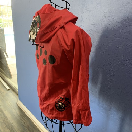 Western Chief Ladybug Raincoat Bright Red with Hood Slick Shiny Girls Size 5 - Picture 6 of 14