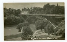Traffic Bridge HAMILTON North Island New Zealand 1910-20s Cartwright Photo RPPC