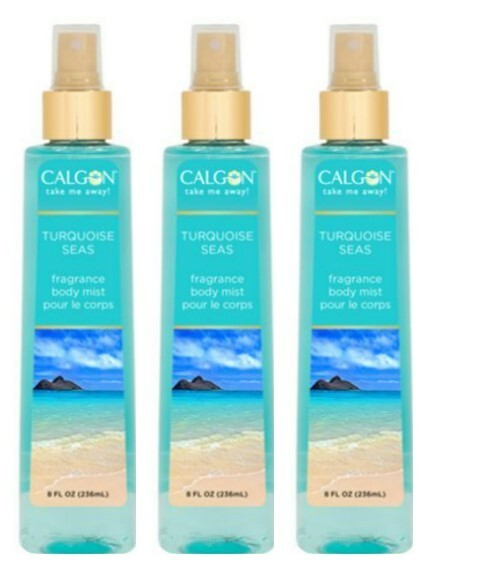 3x Calgon 8oz Take Me Away Turquoise Seas Body Mist Fragrance Spray