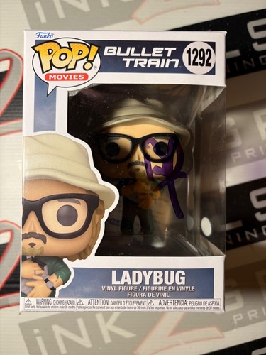 Ladybug signed Funko Pop! by Brad Pitt Autograph ACOA - Bullet Train Fight Club