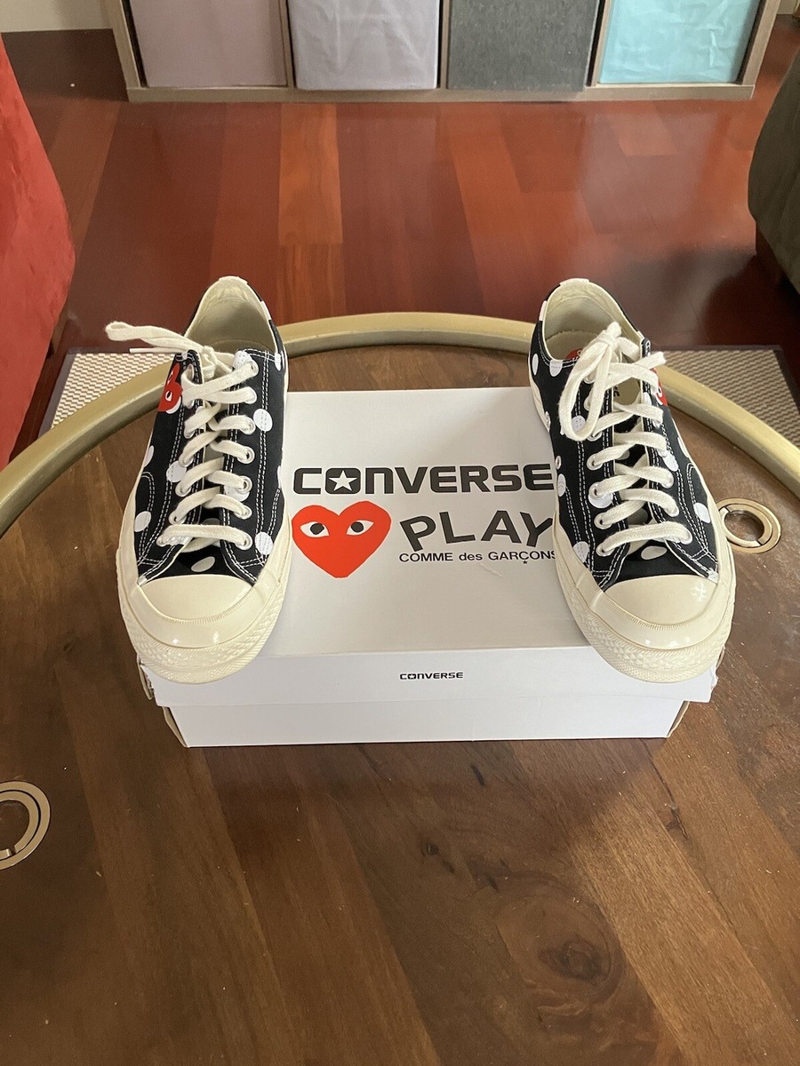 Converse Polka Converse Cdg Black On Feet Converse Sepatu Converse