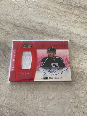 Jordan Weal 2015-16 Fleer Showcase Red Glow Rookie Auto Patch /25 Hot Prospects