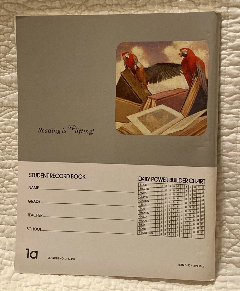 SRA Reading Laboratory 1a 1990 Parker MY OWN BOOK Science Research Assoc LAB - Image 2 of 4