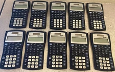 TI-30XIIS LOT OF 10 Solar Calculators BLUE, NO SLIDE COVERS, TEXAS INSTRUMENTS