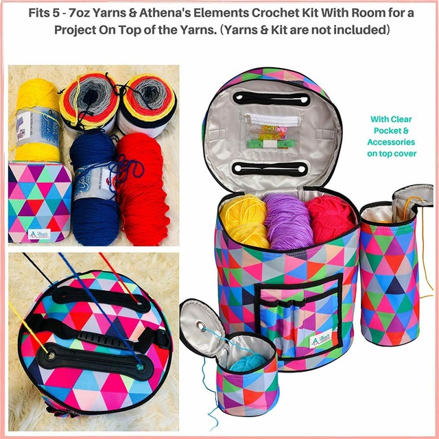 Best Knitting Bag Yarn Storage Crochet Organizer Set of 3 Project