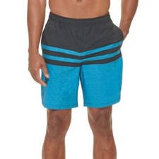 Kirkland Signature Men's Swim Shorts Black/Blue Size: L