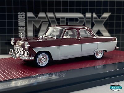 Miniature Matrix 1/43 Ford Zodiac 206E Berline 1962 - Marron Et Gris, édition Limitée (MX40603-152)