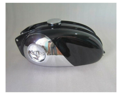 BSA BANTAM D7, D10, D14, D175, BUSHMAN CHROME & BLACK PAINTED PETROL TANK & CAP