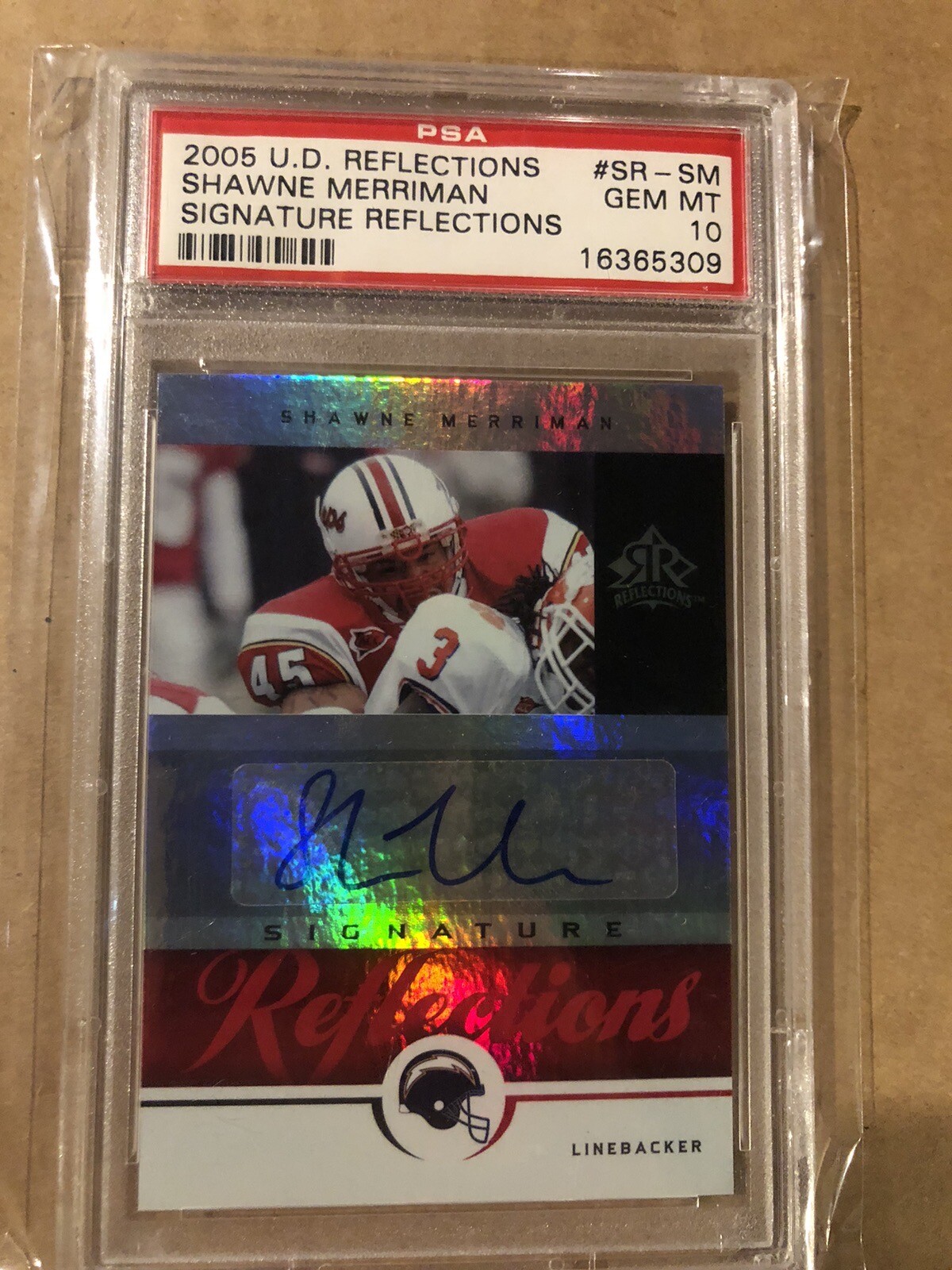 Shawne Merriman Upper Deck Reflections Signature Reflections #SRSM Signature Reflections