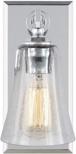 VS24701CH Monterro Glass Wall Sconce Lighting, Chrome, 1-Light (5"W X 11"H) 75Wa
