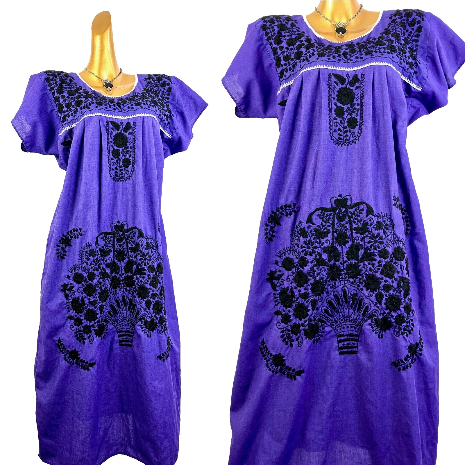 Vestidos Vintage de Algodón Hippie para Mujeres