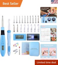 Travel-Friendly Crochet Hooks with LED Lights and Easy Counting Functionality