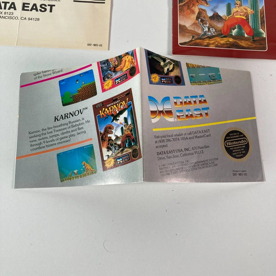 Karnov Nintendo NES 1988 Complete in Box W/ Inserts Ads Manual & Foam - Image 4 of 4