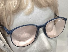 1980s CHIC OPTICS PLUME 6000 Blue Black Marbled Glasses Rose Lenses France