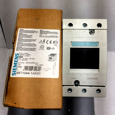 SIEMENS SIRIUS 3RT1044-1AK60 CONTACTOR 120V COIL 30KW NEW OPEN BOX (BRN)
