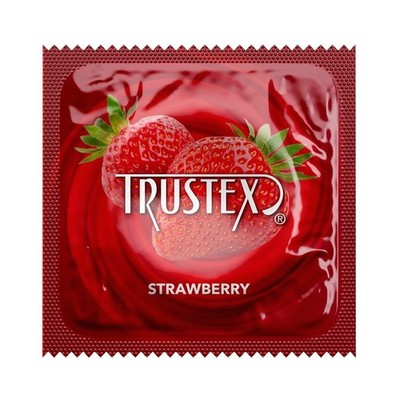 100 pieces pack Trustex Strawberry flavor latex condoms condones.