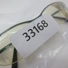 Danze green semi rimless oval eyeglass frames with clear lenses, white label marked “33168” on right lens.