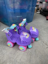 SULIFEEL Rainbow Unicorn Kids Roller Skates Adjustable Purple