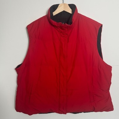 Vintage Lauren Ralph Lauren Reversible Down Gilet Red Black Bodywarmer Size 3X