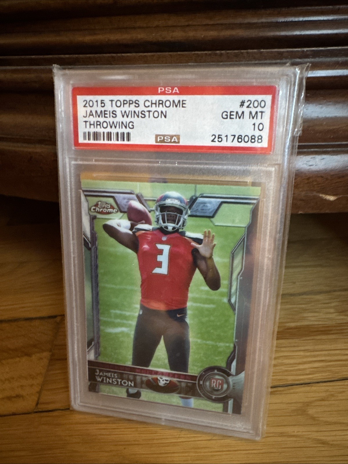 2015 TOPPS CHROME REFRACTOR #200 JAMEIS WINSTON RC THROWING PSA 10 GAINTS