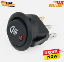23mm 12v On Off Rocker Switch Round Red Led Fog Light Lamp Symbol Car Van Truck
