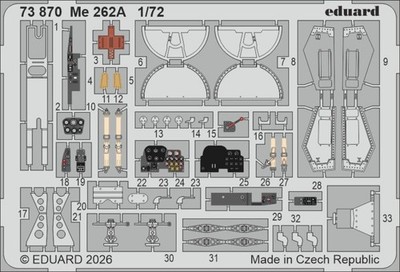 Eduard Accessories 73870 - 1:72 Me 262A for Arma Hobby - Neu