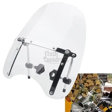 17"×15" For Triumph Bonneville Bobber Ducati Honda Clear Windshield Windscreen
