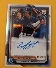 2024 Bowman Chrome Anthony Huezo Auto /499 Refractor 1st Houston Astros