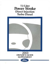 2003 Ford Truck 7.3l Turbo Diesel Engine Owners Manual Supplement