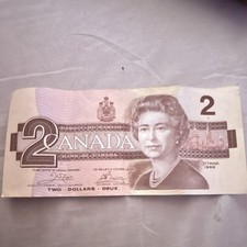 Canada $2 Banknote 1986 Birds Series Circulated Uncertified Ungraded Paper Money