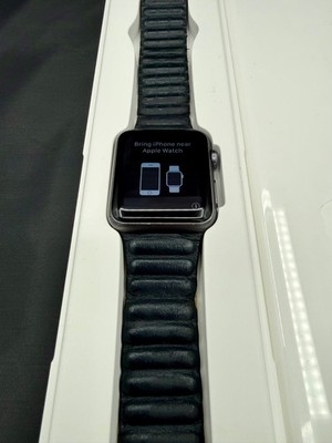 Apple Watch 1st Gen A1554 42mm Space Gray Smartwatch Tested & Reset