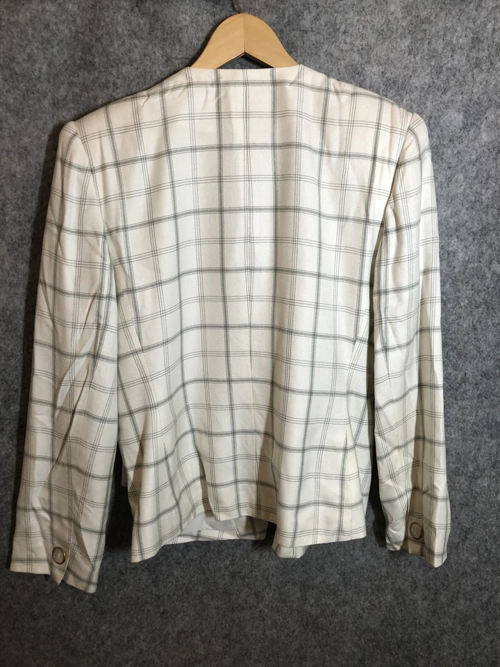 En Avance Falda Traje Mujer 10 Cuadros Blazer Chaqueta Lápiz Conjunto de Carrera Hecho en EE. UU. Foto 4 de 4