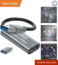 Portable 1080P HD HDMI Capture Card - Ideal for Streaming, Teaching & Conference