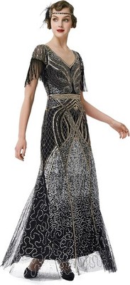 maxi roaring 20s dress ZAPAKA Women's Roaring 20s Flapper Fancy Dress Spaghetti Straps Red Gatsby Fringed Dress, Red / S