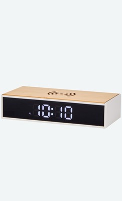 LED Electric Alarm Clock With Wireless Charger Desktop Digital