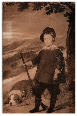 Vintage Postcard Príncipe D. Baltasar Carlos Velázquez Museo del Prado Dog