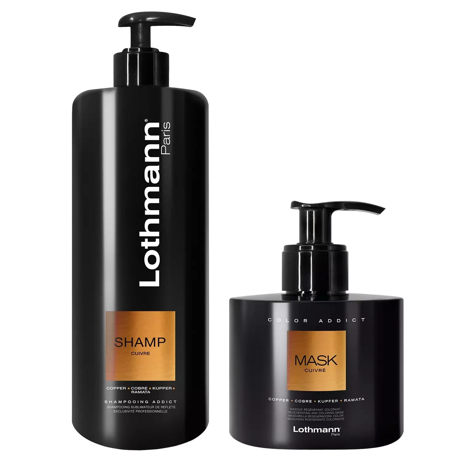 Shampooing 500ml et masque 250ml Lothmann Paris pour entretien cheveux cuivrés
