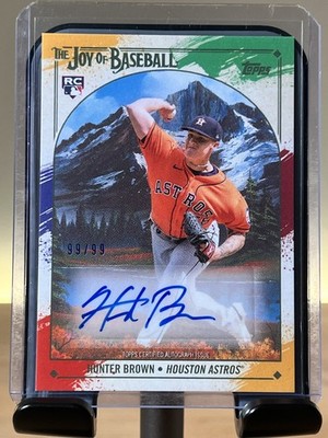 2023 Topps X Bob Ross The Joy of Baseball Hunter Brown #78B Splatter /99 Auto