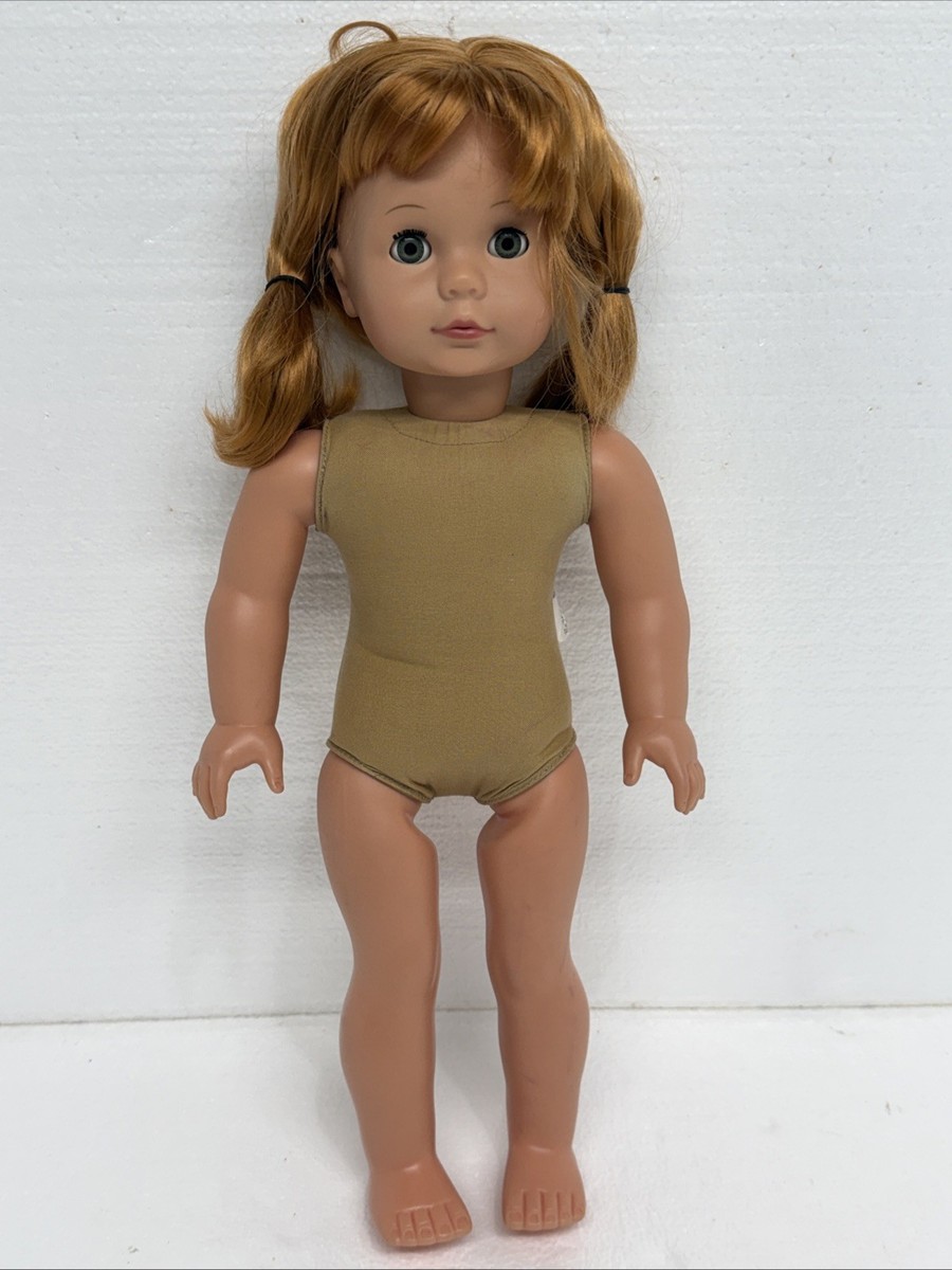 Gotz Puppe Redhead Gray Eyes 18” Doll 5445 Red Hair- Götz Sleepy