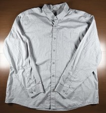 Eddie Bauer Mens 2XL Gray Classic Fit Button Down Shirt Vented Hiking Fishing