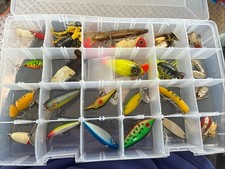 30+Lures AsstPlugs Hula Poppers,jitterbug,Spoons,Spinners Top & Swim(worth$200+)