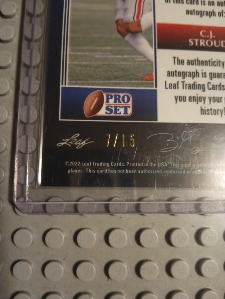2022 pro set cj stroud Blue auto 7/15 1/1 - Image 3 of 3